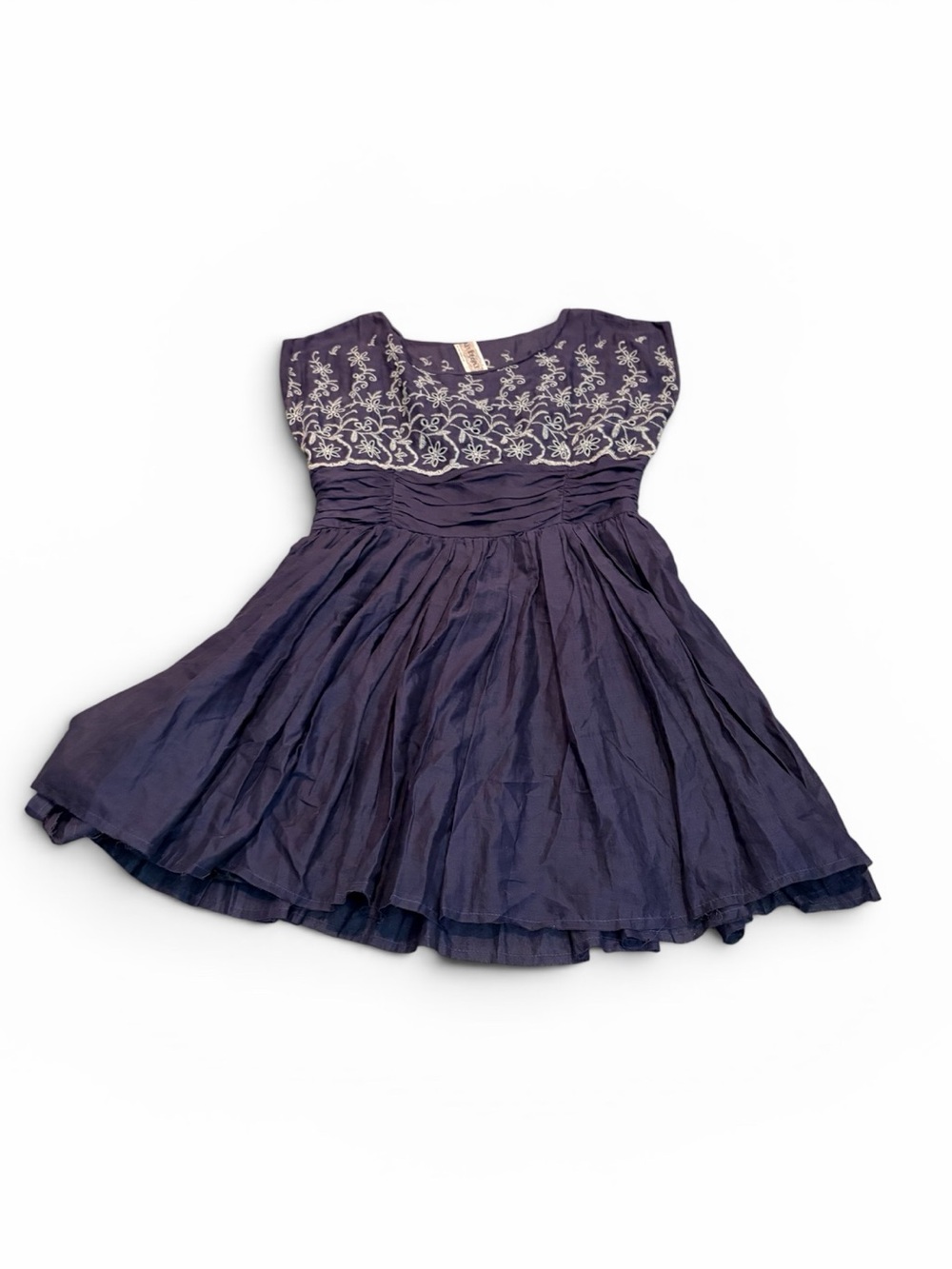 FREE PEOPLE shirred floral embroidered eyelet dress